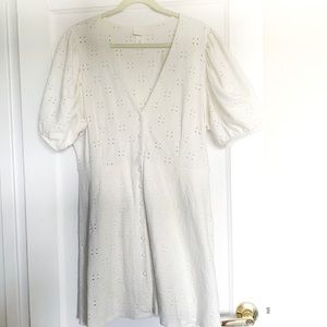 Button down eyelet dress